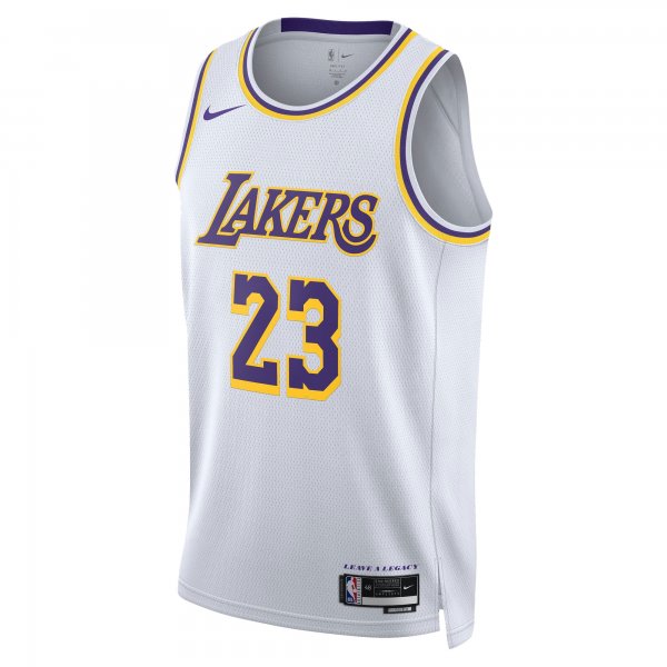 Unisex Los Angeles Lakers LeBron James Nike White Swingman Jersey - Association Edition