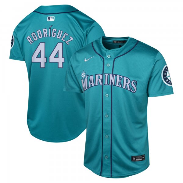 Youth Seattle Mariners Julio RodrÃÂ­guez Nike Aqua Alternate Limited Player Jersey