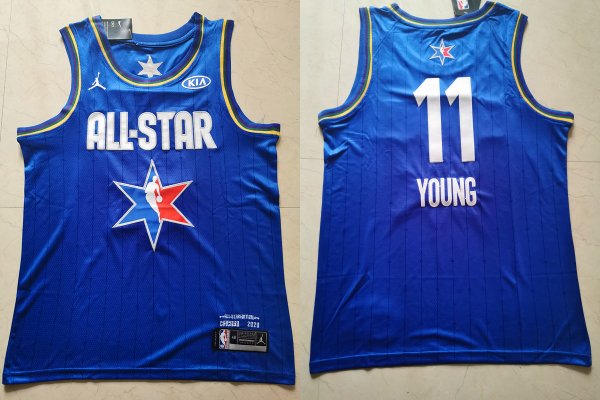 Men's Jordan Brand #11 Trae Young Blue 2020 NBA All-Star Game Jersey