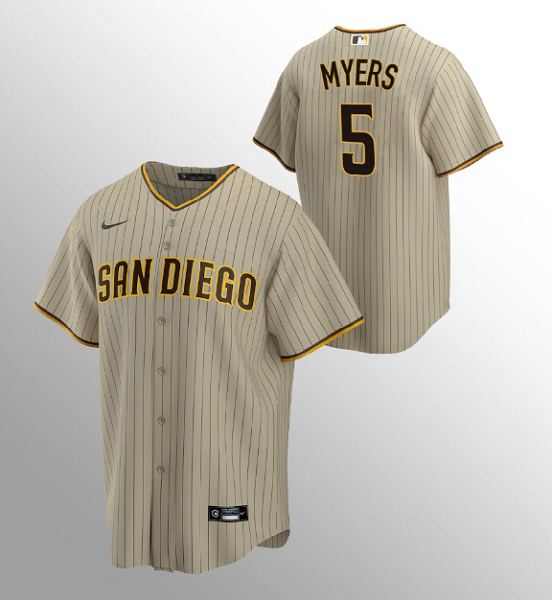 Men's San Diego Padres #5 Wil Myers Sand Brown MLB Alternate Jersey