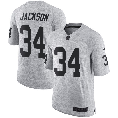 Nike Las Vegas Raiders #34 Bo Jackson Gray Men's Stitched NFL Limited Gridiron Gray II Jersey