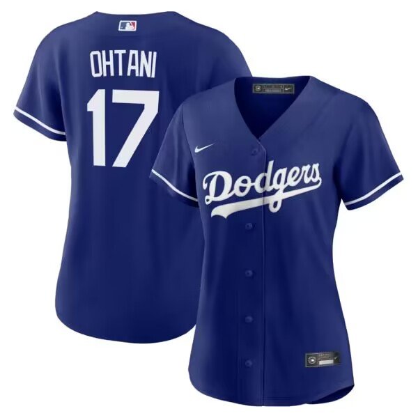 Women's Los Angeles Dodgers #17 Shohei Ohtani Nike Royal Blue MLB Cool Base Jersey