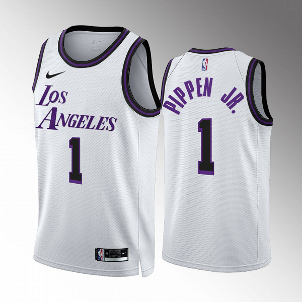 Men's NBA Los Angeles Lakers Scottie Pippen Jr. 2022-23 City Edition White #1 Jersey