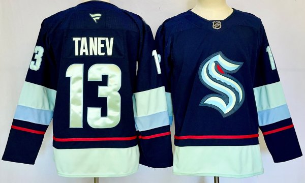 Men's #13 Christopher Tanev Seattle Kraken Dark Blue City Edition Jersey