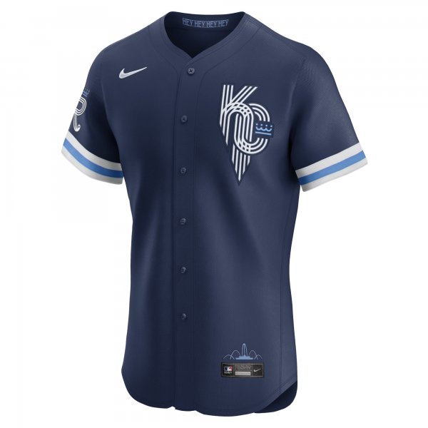 Men's Kansas City Royals  Nike Navy City Connect Elite Jersey