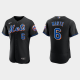 Men's New York Mets #6 Starling Marte Black Alternate Flex Base MLB Jersey