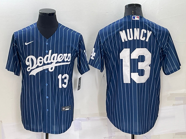 Men's Nike Los Angeles Dodgers #13 Max Muncy Blue Stitched MLB Cool Base Jersey