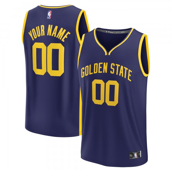 Youth Golden State Warriors  Fanatics Navy Fast Break Replica Custom Jersey - Statement Edition