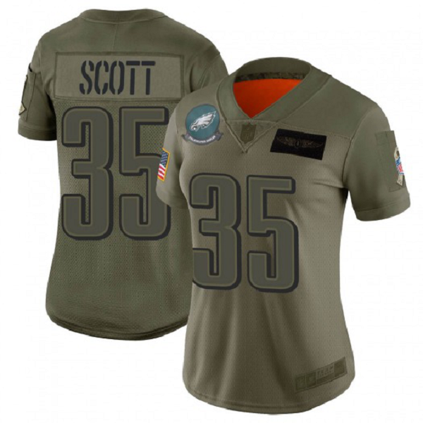 Women's Nike Philadelphia Eagles #35 Boston Scott Limited Camo 2019 Salute to Service Jersey