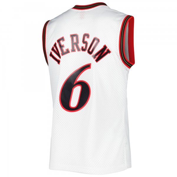 Men's Philadelphia 76ers Allen Iverson Mitchell & Ness White 2001/02 Hardwood Classics Swingman Jersey