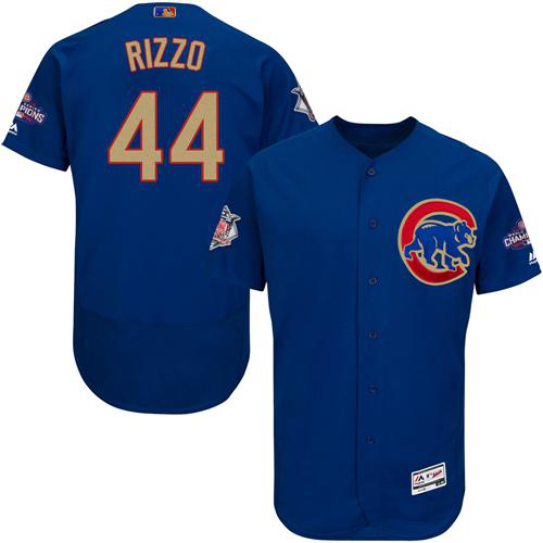 Chicago Cubs #44 Anthony Rizzo Blue Flexbase 2017 Gold Program Stitched MLB Jersey