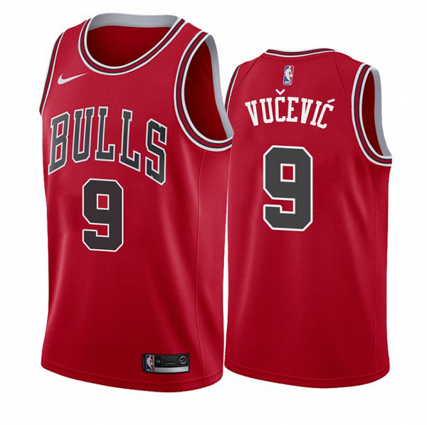 Men's Chicago Bulls #9 Vucevic Chicago Red Icon Nike NBA Jersey