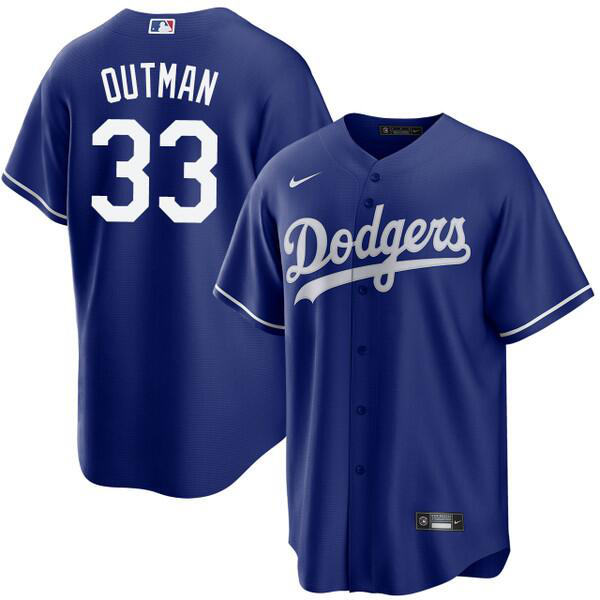 Men's Los Angeles Dodgers #33 James Outman Royal 2021 City Connect  MLB Cool Base Jersey