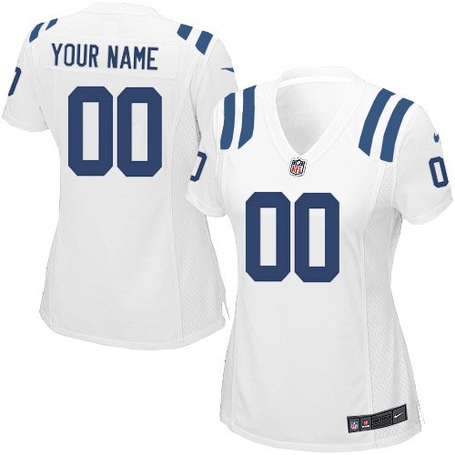 Nike Indianapolis Colts Customized White Stitched Elite Women's NFL Jersey