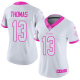 Nike New Orleans Saints #13 Michael Thomas White/Pink Women's Stitched NFL Limited Rush Fashion Jersey