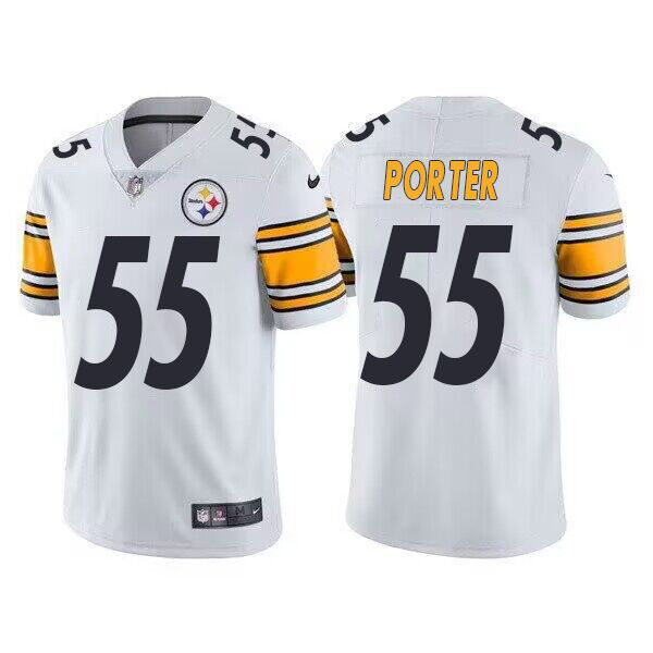 Men's Pittsburgh Steelers #55 Joey Porter White Vapor Limited Jersey