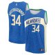 Men's Unisex Milwaukee Bucks #34 Giannis Antetokounmpo Royal 2023/34 Fast Break City Edition Jersey