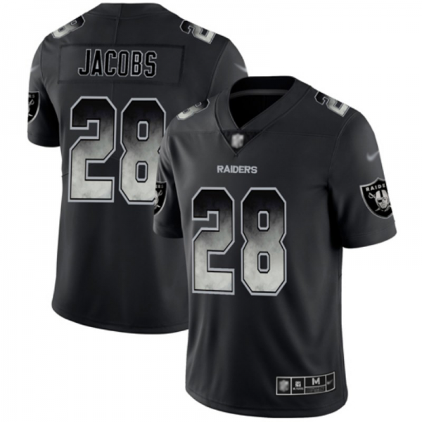 Las Vegas Raiders #28 Josh Jacobs Black Men's Stitched NFL Vapor Untouchable Limited Smoke Fashion Jersey