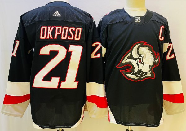 Men's #21 Kyle Okposo Buffalo Sabres Black NHL Jersey