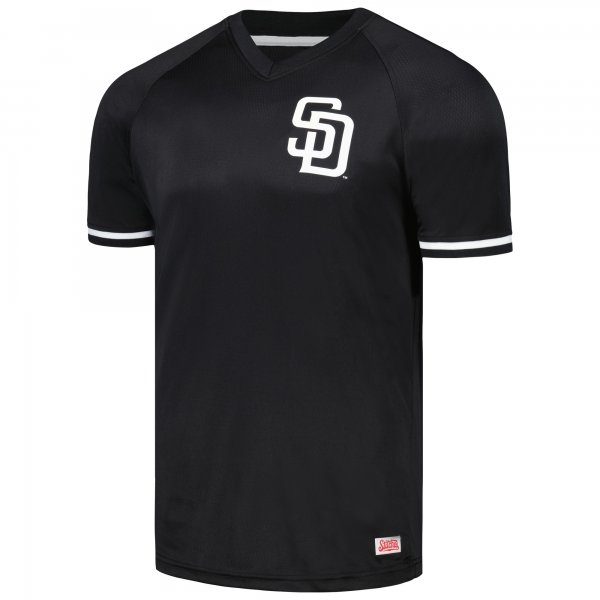 Men's San Diego Padres Stitches Black Raglan V-Neck Jersey