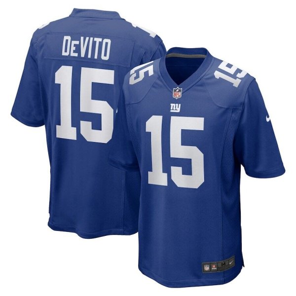 Men's #15 New York Giants Tommy DeVito Nike Royal Official NFL Player Game Jersey