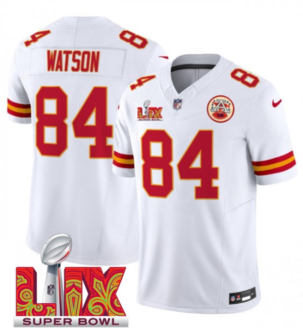 Youth Kansas City Chiefs #84 Justin Watson White Super Bowl LIX F.U.S.E. Vapor Limited Stitched Jersey