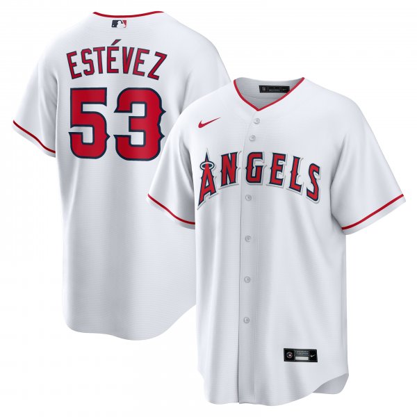 Men's Los Angeles Angels Carlos EstÃÂ©vez Nike White Home  Replica Player Jersey