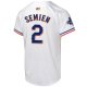 Youth Texas Rangers Marcus Semien Nike White 2024 Gold Collection Limited Player Jersey