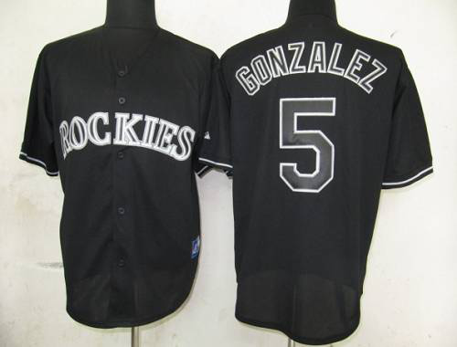 Colorado Rockies #5 Carlos Gonzalez Black Fashion Stitched MLB Jersey