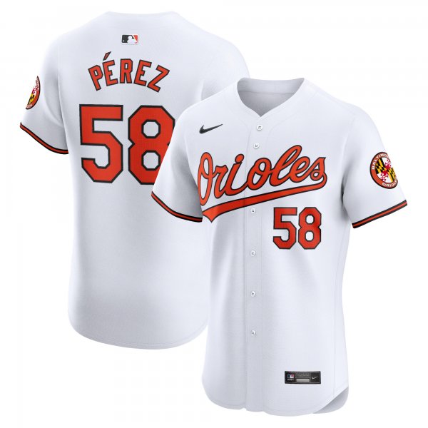 Men's Baltimore Orioles Cionel Perez Nike White Home Elite Player Jersey