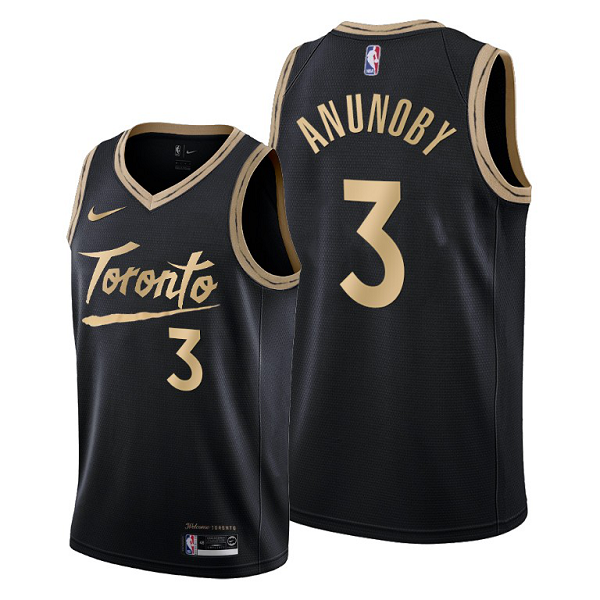 Toronto Raptors #3 OG Anunoby Black 2020-21 City Edition Men's Jersey