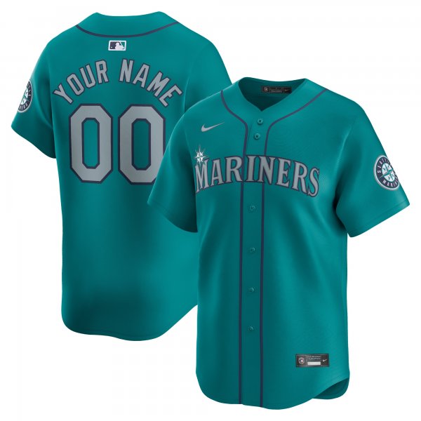 Men's Seattle Mariners  Nike Aqua  Alternate Limited Custom Jersey