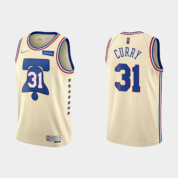 Men's Philadelphia 76ers #31 Seth Curry NBA Swingman 2020-21 Earned Edition Jersey