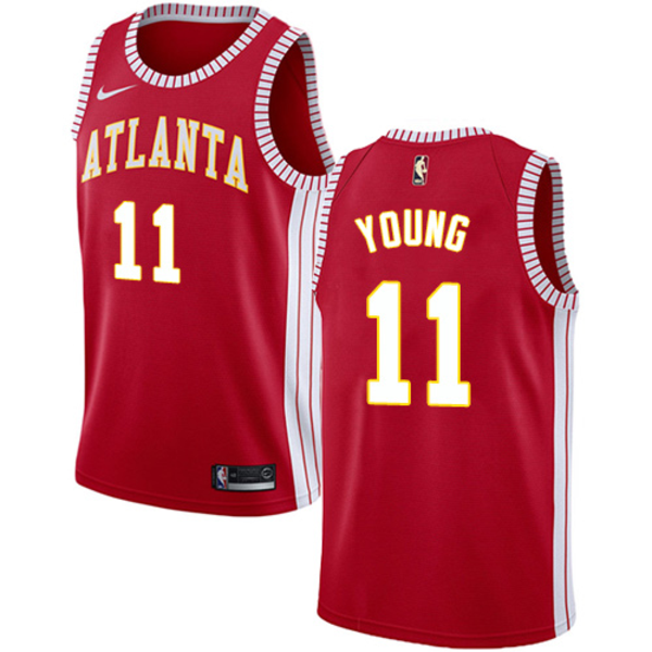 Men's Atlanta Hawks #11 Trae Young Red NBA Swingman Statement Edition Jersey