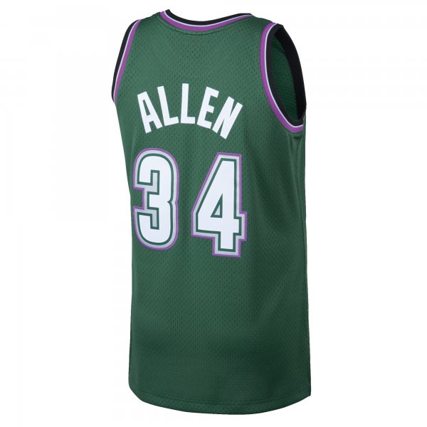 Men's Milwaukee Bucks Ray Allen Mitchell & Ness Kelly Green 1996/97 Hardwood Classics Swingman Jersey