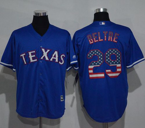 Texas Rangers #29 Adrian Beltre Blue USA Flag Fashion Stitched MLB Jersey