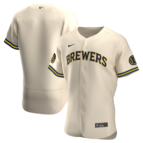 Men's Milwaukee Brewers Nike Blank Cream Alternate 2020 Team Jersey