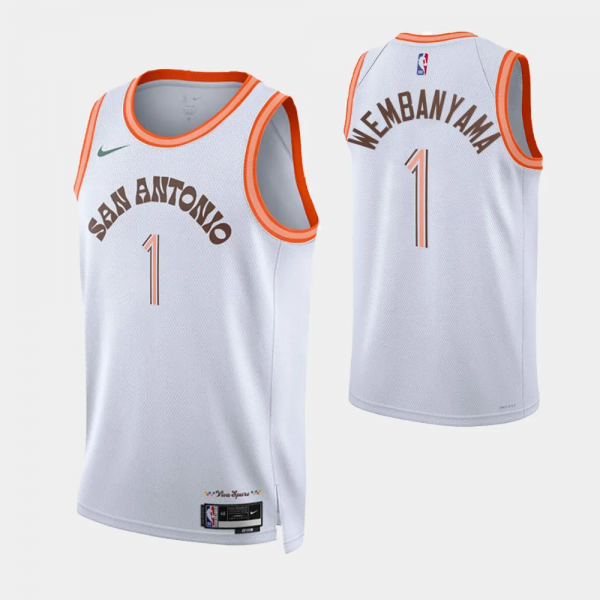 San Antonio Spurs #1 Victor Wembanyama 2023-24 City Edition White Jersey