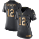 Nike Green Bay Packers #12 Aaron Rodgers Black Women's Stitched NFL Limited Gold Salute to Service Jersey