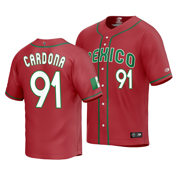 Mexico Baseball Jose Cardona 2023 World Baseball Classic Red Replica Jersey