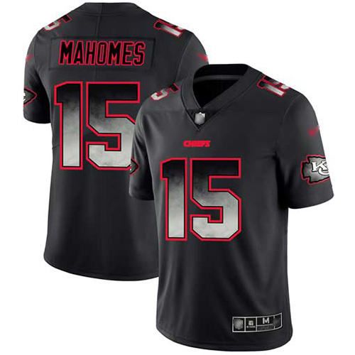 Kansas City Chiefs #15 Patrick Mahomes Black Men's Stitched NFL Vapor Untouchable Limited Smoke Fashion Jersey