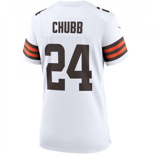 Women's Cleveland Browns Nick Chubb Nike White Game Jersey