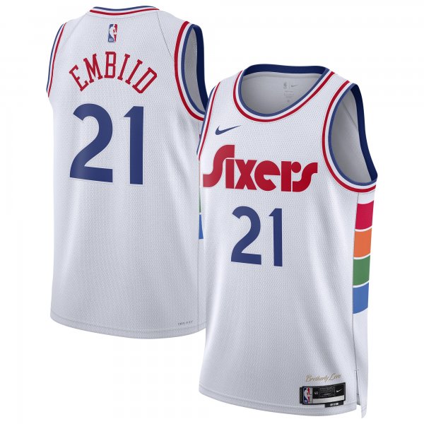 Joel Embiid #21 Philadelphia 76ers Nike Unisex 2024/25 Swingman City Edition White Player Jersey