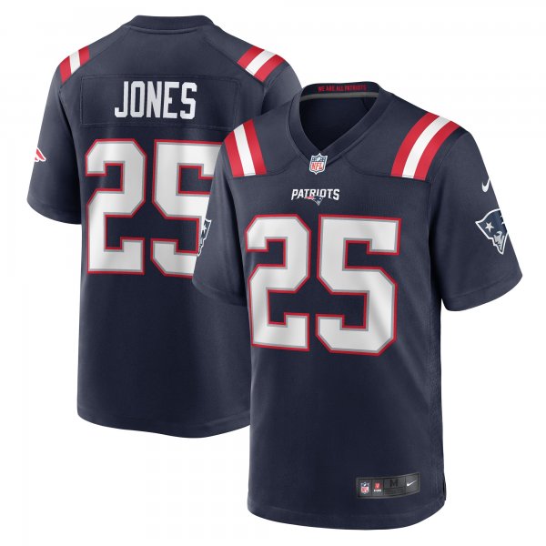 Men's New England Patriots Marcus Jones Nike Navy Game Player Jersey