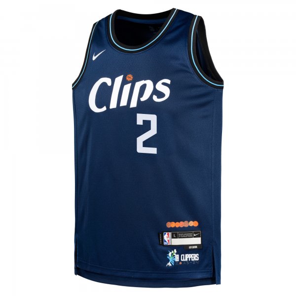 Youth LA Clippers Kawhi Leonard Nike Navy  Swingman Replica Jersey - City Edition