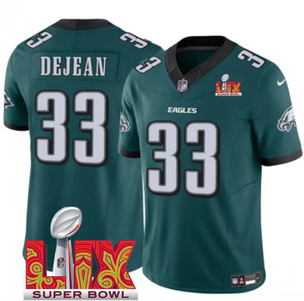 Youth Philadelphia Eagles #33 Cooper DeJean Green Super Bowl LIX F.U.S.E. Vapor Untouchable Limited Stitched Jersey