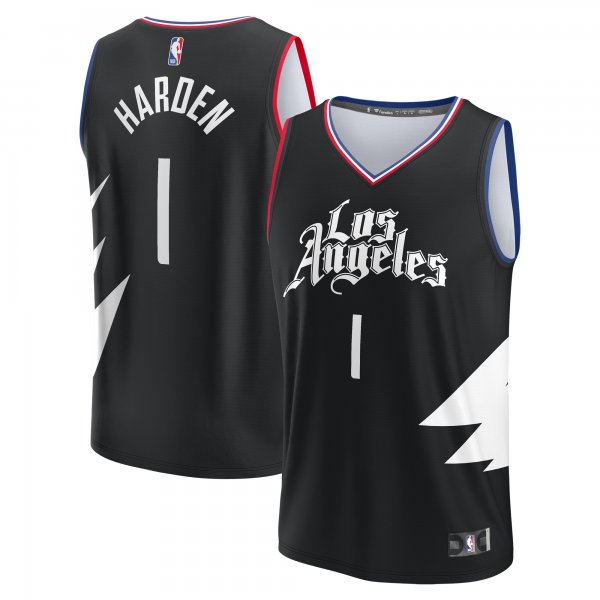 Youth LA Clippers James Harden Fanatics Black Fast Break Player Jersey - Statement Edition