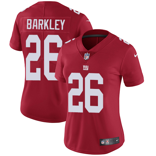 Nike New York Giants #26 Saquon Barkley Red Alternate Women's Stitched NFL Vapor Untouchable Limited Jersey