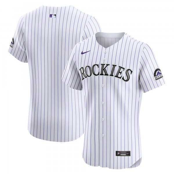 Men's Colorado Rockies Nike White Home Elite Jersey