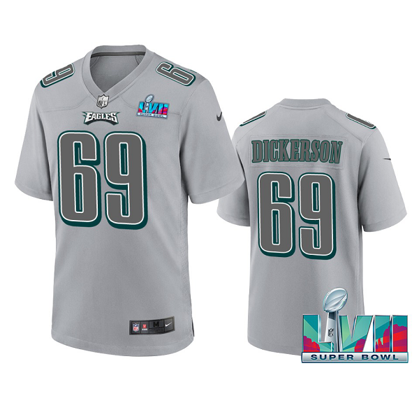 Men's Philadelphia Eagles Landon Dickerson Gray Super Bowl LVII Atmosphere Jersey